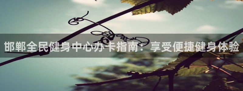 尊龙人生就是博d88官方网站：邯郸全民健身中心办卡指南：享受